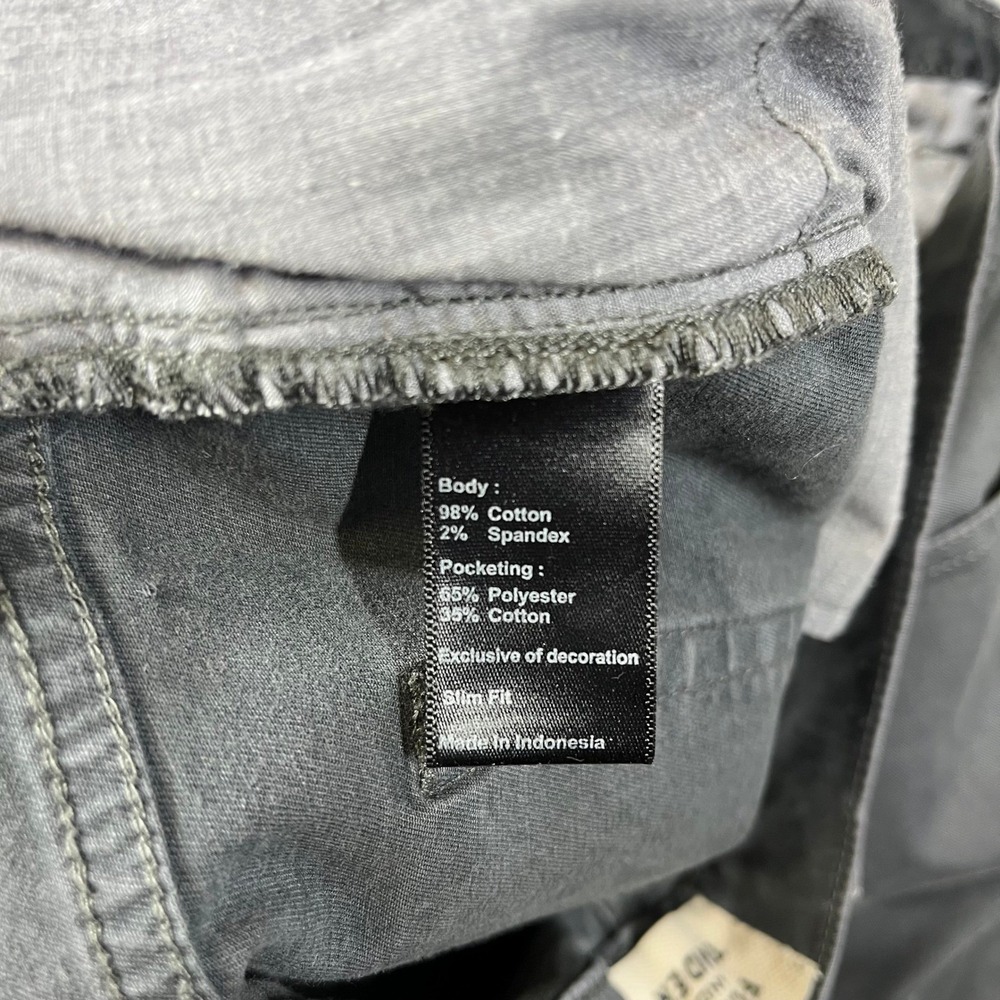 Flint and Tinder 365 Pants Mens Size 33 Grey Slim Fit Cotton Stretch Chinos 5400 - Picture 7 of 12